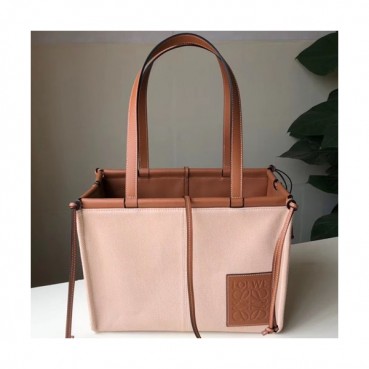 Loewe 2019 Canvas & Leather Tote Bag, 35CM - 로에베 2019 캔버스 & 레더 토트백 ,LOEB0358, 35CM, 연핑크
