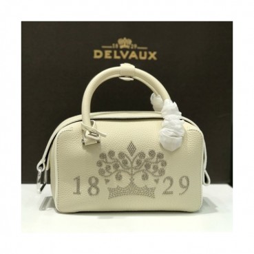 Delvaux 2019 Cool Box Leather Tote Shoulder Bag,22CM - 델보 2019 쿨 박스 레더 토트 숄더백,DVB0329,22CM,아이보리