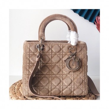 Dior 2019 Lady Dior Velvet Tote Shoulder Bag,24CM - 디올 2019 레이디 디올 벨벳 토트 숄더백 DIOB0432,24CM,베이지