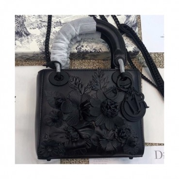 Dior 2019 Lady Dior Mini  Tote Shoulder Bag,17CM - 디올 2019 레이디 디올 미니 토트 숄더백 DIOB0429,17CM,블랙