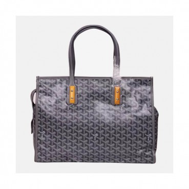 Goyard 2019 PVC & Leather Tote Shopper Bag - 고야드 2019 PVC & 레더 토트 쇼퍼백,GYB0173,그레이