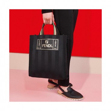 Fendi 2019 Canvas Tote Shopper Bag ,40CM - 펜디 2019 캔버스 남여공용 토트 쇼퍼백  FENB0471,40CM,블랙