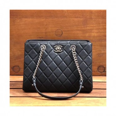 Chanel 2019 Leather Chain Tote Shoulder Bag ,31CM - 샤넬 2019 레더 체인 토트 숄더백  CHAB1197,31CM,블랙