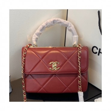 Chanel 2019 Leather Chain Tote Shoulder Bag ,25CM - 샤넬 2019 레더 체인 토트 숄더백  CHAB1195,25CM,레드