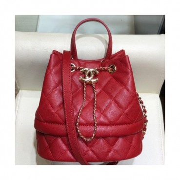 Chanel 2019 Leather Bucket Tote Shoulder Bag ,20CM - 샤넬 2019 레더 버킷 토트 숄더백  CHAB1158,20CM,레드