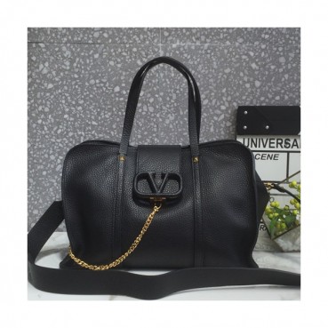 Valentino 2019 Leather Small Tote Shoudler Shopper Bag,30CM - 발렌티노 2019 레더 스몰 토트 숄더 쇼퍼백,VTB0800,30CM,블랙