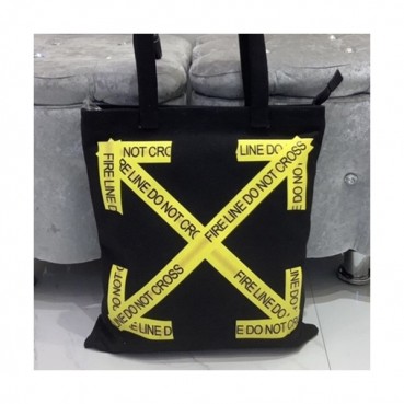 Off White 2019 Canvas Tote Shoulder Shopper Bag,42cm - 오프화이트 2019 캔버스 남여공용 토트 숄더 쇼퍼백 OFFB0074,42cm,블랙