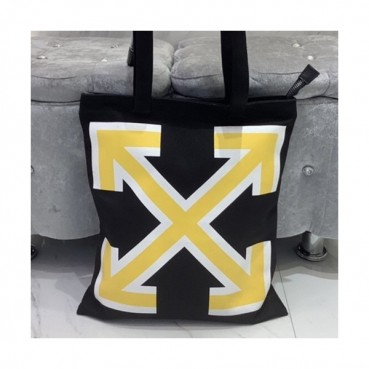 Off White 2019 Canvas Tote Shoulder Shopper Bag,42cm - 오프화이트 2019 캔버스 남여공용 토트 숄더 쇼퍼백 OFFB0073,42cm,블랙