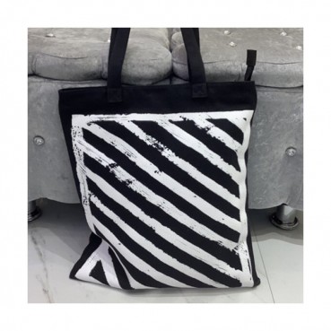 Off White 2019 Canvas Tote Shoulder Shopper Bag,42cm - 오프화이트 2019 캔버스 남여공용 토트 숄더 쇼퍼백 OFFB0072,42cm,블랙