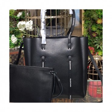 Balenciaga 2019 Leather Small Tote Shoulder Shopper Bag,27CM - 발렌시아가 2019 레더 남여공용 스몰 토트 숄더 쇼퍼백,BGB0440,27CM,블랙