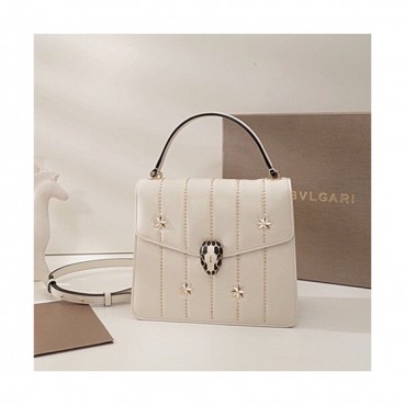 Bvlgari 2019 Serpenti Forever Tote Shoulder Bag,20CM - 불가리 2019 세르펜티 포에버 토트 숄더백,BVLB0136,20cm,화이트