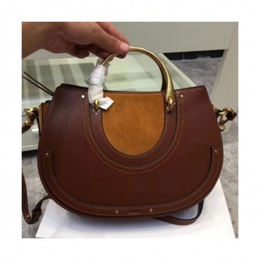 Chole 2019 Pixi Leather Tote Shoulder Bag, 29cm -  끌로에 2019 픽시 레더 토트 숄더백,CLB0134,29cm,브라운