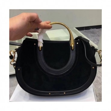 Chole 2019 Pixi Leather Tote Shoulder Bag, 29cm -  끌로에 2019 픽시 레더 토트 숄더백,CLB0132,29cm,블랙
