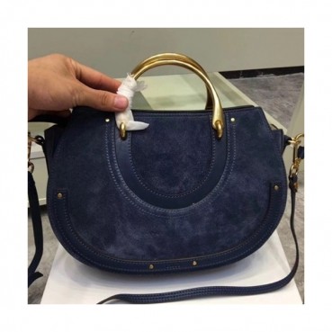 Chole 2019 Pixi Leather Tote Shoulder Bag, 29cm -  끌로에 2019 픽시 레더 토트 숄더백,CLB0131,29cm,네이비