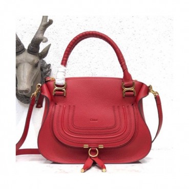 Chole 2019 Marcie Leather Tote Shoulder Bag, 36cm -  끌로에 2019 마르씨 레더 토트 숄더백,CLB0126,36cm,레드
