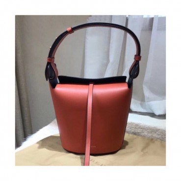 Burberry 2019 Small Leather Bucket Tote Bag, 29cm - 버버리 2019 여성용 스몰 레더 버킷 토트백 ,BURB0375,29cm,레드오렌지