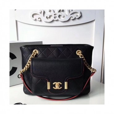 Chanel 2019 Leather Women Tote Shoulder Shopper Bag,29CM - 샤넬 2019 레더 여성용 토트 숄더 쇼퍼백,CHAB1126,29CM,블랙