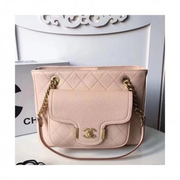 Chanel 2019 Leather Women Tote Shoulder Shopper Bag,29CM - 샤넬 2019 레더 여성용 토트 숄더 쇼퍼백,CHAB1125,29CM,핑크