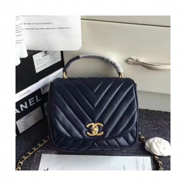 Chanel 2019 Leather Tote Shoulder Bag ,20CM - 샤넬 2019 레더 토트 숄더백  CHAB1122,20CM,네이비