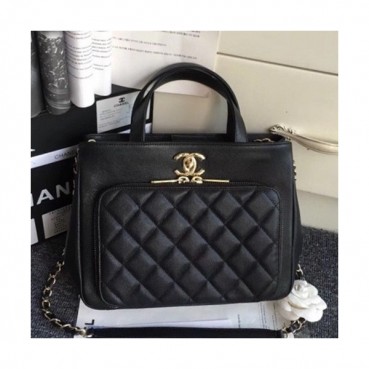 Chanel 2019 Leather Small Tote Shoulder Bag ,26CM - 샤넬 2019 레더 스몰 토트 숄더백  CHAB1116,26CM,블랙