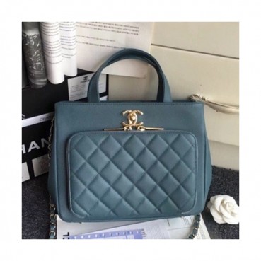 Chanel 2019 Leather Small Tote Shoulder Bag ,26CM - 샤넬 2019 레더 스몰 토트 숄더백  CHAB1114,26CM,블루