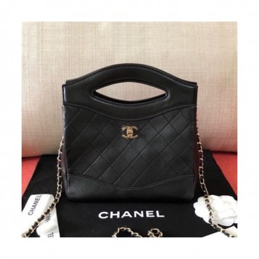 Chanel 2019 31 Leather Small Tote Shoulder Bag ,21CM - 샤넬 2019 31 레더 스몰 토트 숄더백  CHAB1112,21CM,블랙