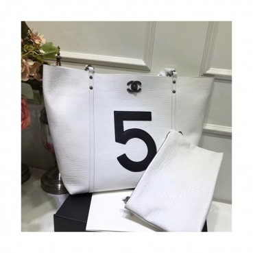 Chanel 2019 Leather Women Tote Shoulder Shopper Bag,34CM - 샤넬 2019 레더 여성용 토트 숄더 쇼퍼백,CHAB1085,34CM,화이트