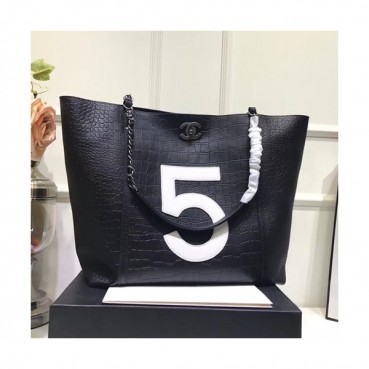 Chanel 2019 Leather Women Tote Shoulder Shopper Bag,34CM - 샤넬 2019 레더 여성용 토트 숄더 쇼퍼백,CHAB1084,34CM,블랙