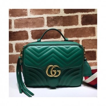 Gucci 2019 Marmont Matlase Tote Shoulder Bag,25CM - 구찌 2019 마몬트 마틀라세 토트 숄더백 498100,GUB0735,25cm,그린