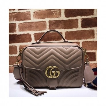 Gucci 2019 Marmont Matlase Tote Shoulder Bag,25CM - 구찌 2019 마몬트 마틀라세 토트 숄더백 498100,GUB0734,25cm,베이지핑크