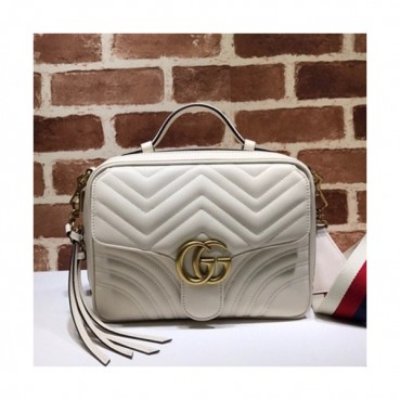 Gucci 2019 Marmont Matlase Tote Shoulder Bag,25CM - 구찌 2019 마몬트 마틀라세 토트 숄더백 498100,GUB0733,25cm,화이트