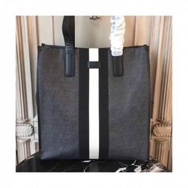 Bally 2019 Nylon & Leather Tote Shopper Bag,36cm  - 발리 2019 나일론 & 레더 남성용 토트 쇼퍼백 BALB0066,36cm,그레이
