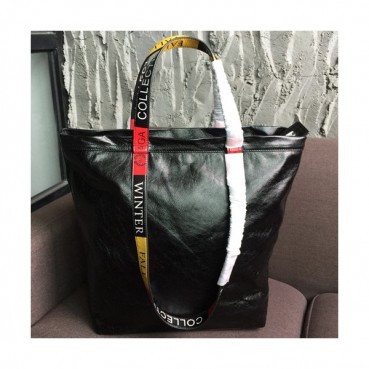 Balenciaga 2019 Leather Medium Tote Shoulder Shopper Bag,38CM - 발렌시아가 2019 레더 남여공용 미듐 토트 숄더 쇼퍼백,BGB0411,38CM,블랙
