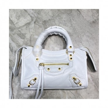 Balenciaga 2019 City Leather Super Mini Tote Shoulder Bag,18CM - 발렌시아가 2019 시티 레더 슈퍼 미니 토트 숄더백,BGB0392,18CM,화이트