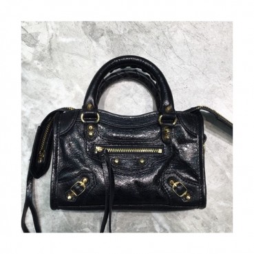 Balenciaga 2019 City Leather Super Mini Tote Shoulder Bag,18CM - 발렌시아가 2019 시티 레더 슈퍼 미니 토트 숄더백,BGB0391,18CM,블랙