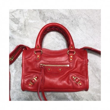 Balenciaga 2019 City Leather Super Mini Tote Shoulder Bag,18CM - 발렌시아가 2019 시티 레더 슈퍼 미니 토트 숄더백,BGB0390,18CM,레드