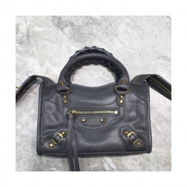 Balenciaga 2019 City Leather Super Mini Tote Shoulder Bag,18CM - 발렌시아가 2019 시티 레더 슈퍼 미니 토트 숄더백,BGB0389,18CM,다크그레이