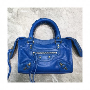 Balenciaga 2019 City Leather Super Mini Tote Shoulder Bag,18CM - 발렌시아가 2019 시티 레더 슈퍼 미니 토트 숄더백,BGB0388,18CM,블루