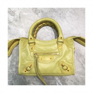 Balenciaga 2019 City Leather Super Mini Tote Shoulder Bag,18CM - 발렌시아가 2019 시티 레더 슈퍼 미니 토트 숄더백,BGB0387,18CM,옐로우