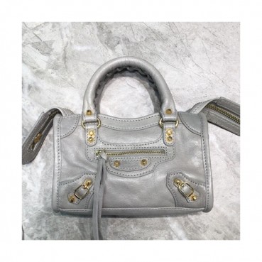 Balenciaga 2019 City Leather Super Mini Tote Shoulder Bag,18CM - 발렌시아가 2019 시티 레더 슈퍼 미니 토트 숄더백,BGB0386,18CM,그레이