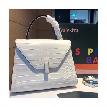 Valextra 2019 Leather Tote Shoulder Bag,26CM - 발렉스트라 2019 레더 토트 숄더백,VALB0107,26CM,화이트