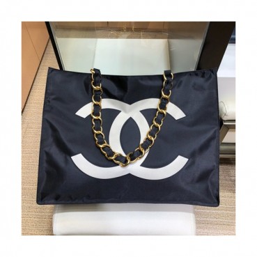 Chanel 2019 Canvas Women Tote Shoulder Shopper Bag,41CM - 샤넬 2019 캔버스 여성용 토트 숄더 쇼퍼백,CHAB1025,41CM,블랙