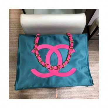 Chanel 2019 Canvas Women Tote Shoulder Shopper Bag,41CM - 샤넬 2019 캔버스 여성용 토트 숄더 쇼퍼백,CHAB1024,41CM,청색