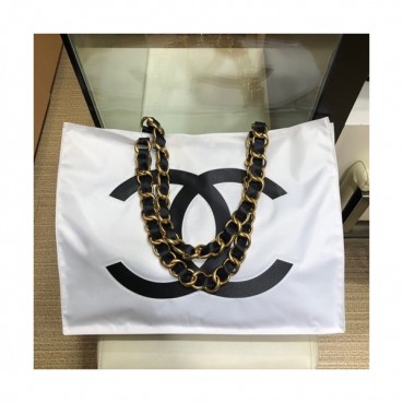 Chanel 2019 Canvas Women Tote Shoulder Shopper Bag,41CM - 샤넬 2019 캔버스 여성용 토트 숄더 쇼퍼백,CHAB1023,41CM,화이트