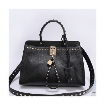 Valentino 2019 Leather Large Tote Shoudler Bag,30.5CM - 발렌티노 2019 레더 라지 토트 숄더백,VTB0762,30.5CM,블랙
