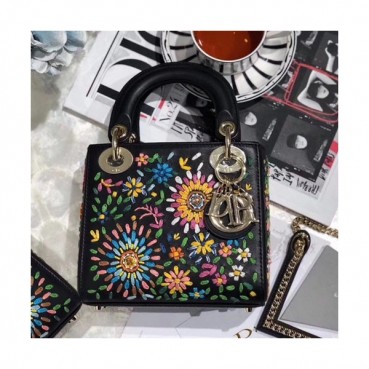 Dior 2019 Lady Dior Mini Tote Shoulder Bag,17CM - 디올 2019 레이디 디올 미니 토트 숄더백 DIOB0392,17CM, 블랙