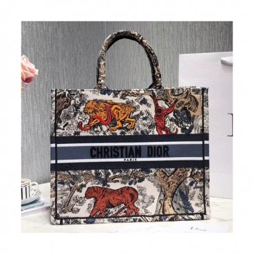 Dior 2019 Woman Canvas Book Tote Shopper Bag,41.5CM - 디올 2019 여성용 캔버스 북 토트 쇼퍼백 DIOB0388,41.5CM,블랙