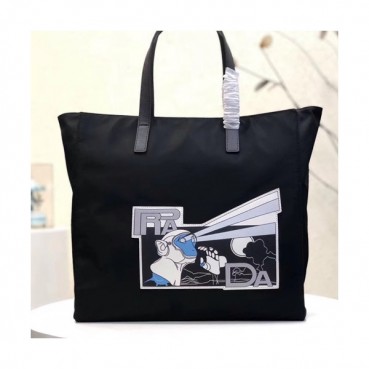 Prada 2019 Nylon Tote Shoulder Shopper Bag,38CM - 프라다 2019 나일론 남여공용 토트 숄더 쇼퍼백,2VG019