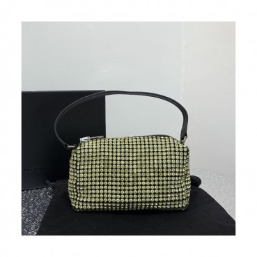 Alexander Wang 2019 Cubic & Leather Tote Shoulder Bag,17cm - 알렉산더왕 2019 큐빅 & 레더 토트 숄더백 AWB0016,17cm,블랙(옐로우큐빅)