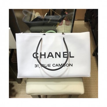 Chanel 2019 Leather Large Tote Shoulder Shopper Bag ,40CM - 샤넬 2019 레더 라지 토트 숄더 쇼퍼백  CHAB0905,40CM,화이트